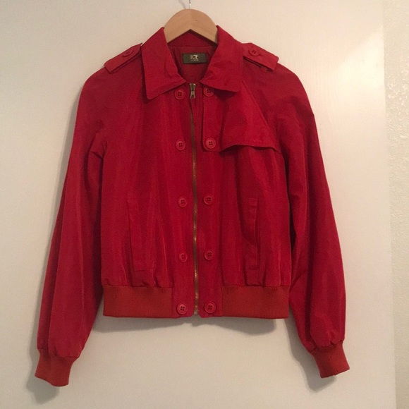 ICE Iceberg Red Bomber Jacket - Picture 2 of 7